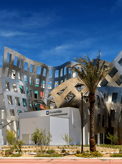 Front exterior of the Lou Ruvo Center for Brain Health in Las Vegas